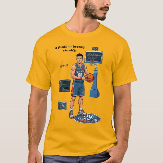 Camiseta Engenheiro de Software Chinês Jogando Basquete URM (Frente)