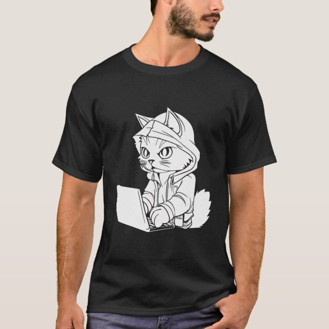 Camiseta Engenheiro de Software de Codificação de Gatos do  (Frente)