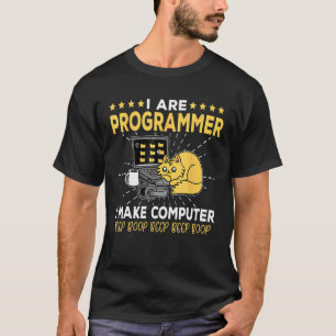Camiseta Engenheiro de Software Gato Laranja Programador Fa