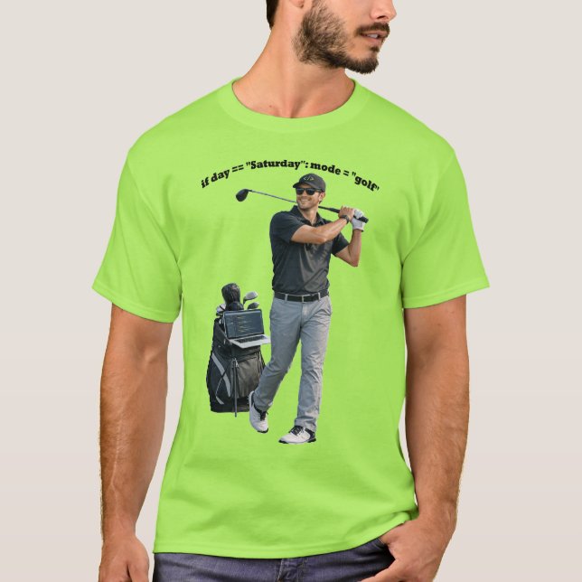 Camiseta Engenheiro de Software Swingueiro Que Joga Golfe U (Frente)