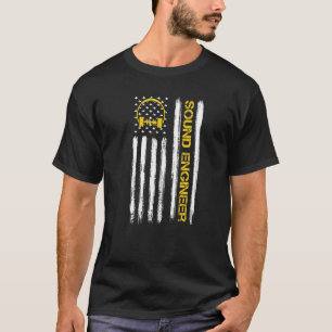 Camiseta Engenheiro de som americano Sinalizador Áudio Eng