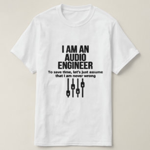 Camiseta Engenheiro de som/áudio preto/branco