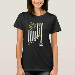 Camiseta Engenheiro de som Men Cara de som American Flag Au