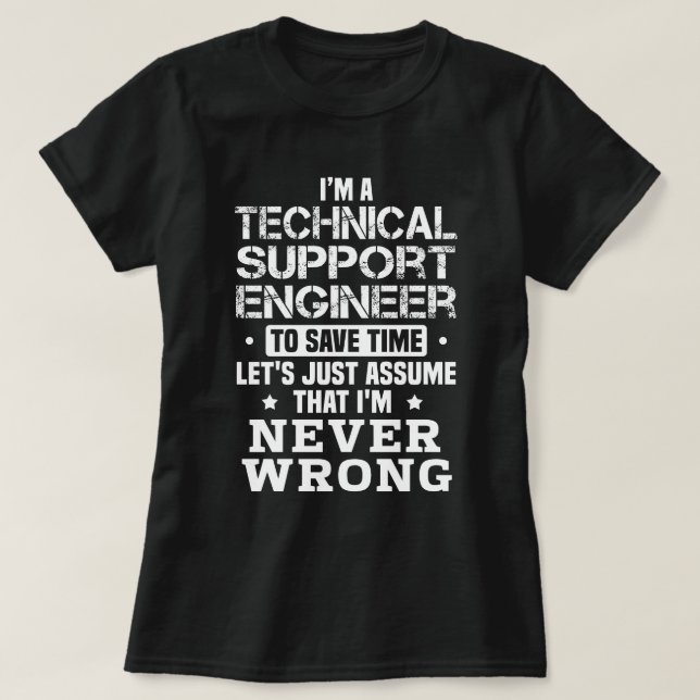 Camiseta Engenheiro de suporte técnico (Frente do Design)