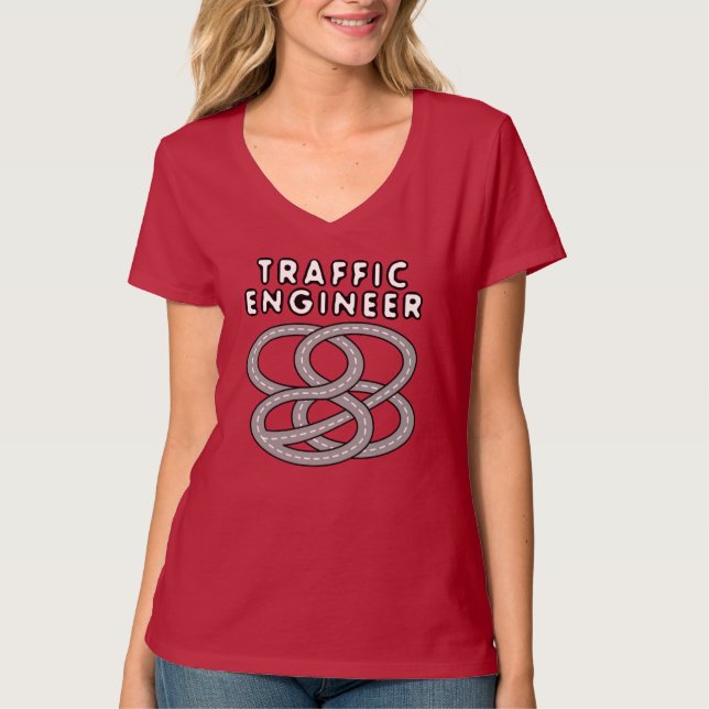 Camiseta Engenheiro de Tráfego Intercâmbio de Autoestrada (Frente)
