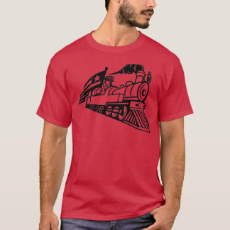 Camiseta Engenheiro do comboio com locomotiva a vapor