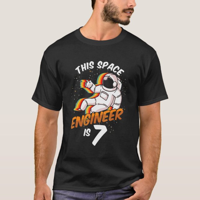 Camiseta Engenheiro Espacial 7 Anos Astronauta Nascer 2015  (Frente)