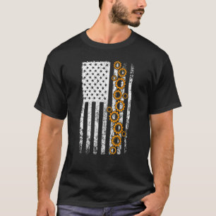 Camiseta Engenheiro EUA Bandeira Americana Mecânica Patriót