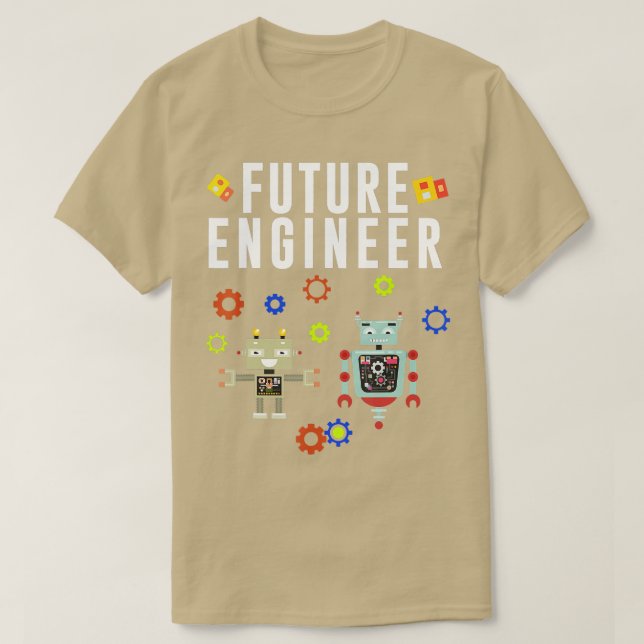 Camiseta Engenheiro Futuro Robô Robótica Adultos Criança (Frente do Design)