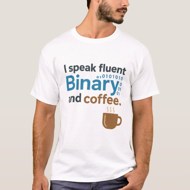 Camiseta Engenheiro, Humor do Programador: Binário e Café (Frente)
