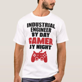 Camiseta Engenheiro industrial pelo gamer do dia em a noite
