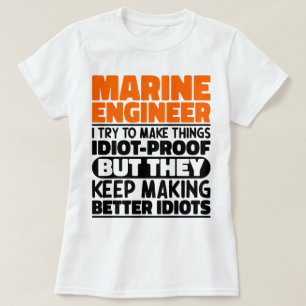 Camiseta Engenheiro Marinho Eu Tento Fazer Coisas Engraçada