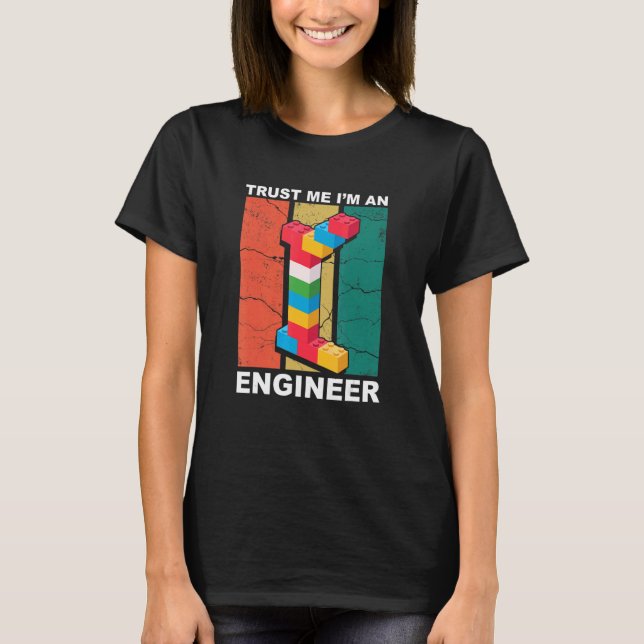 Camiseta Engenheiro Master Builder Building Bricks Blocks C (Frente)