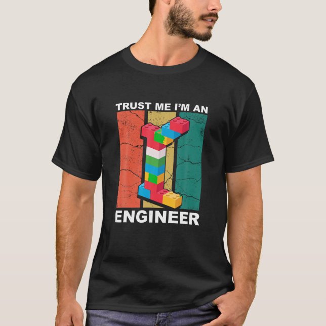 Camiseta Engenheiro Master Builder Building Bricks Blocks C (Frente)