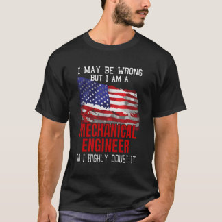 Camiseta Engenheiro mecânico American Flag Funny Usa Patrio