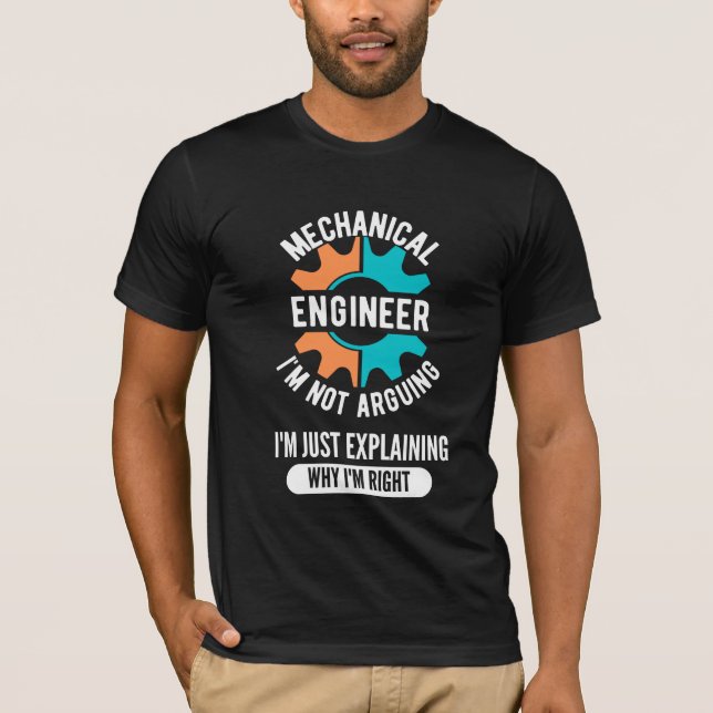 Camiseta Engenheiro Mecânico Engraçado, Engenharia Mecânica (Frente)