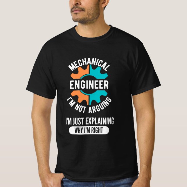 Camiseta Engenheiro Mecânico Engraçado, Engenharia Mecânica (Frente)