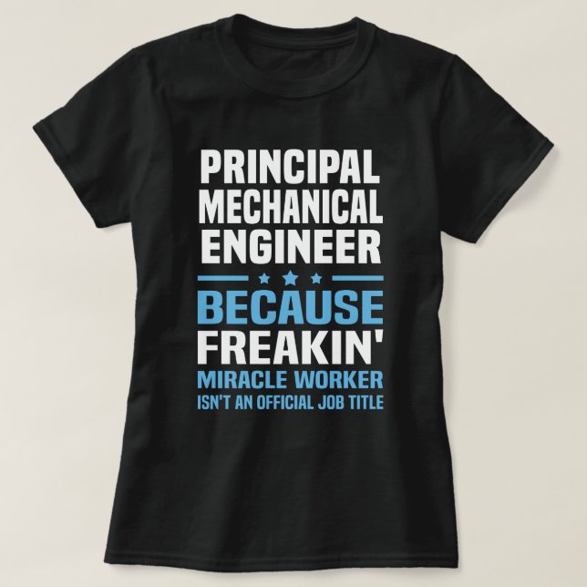 Camiseta Engenheiro mecânico principal (Frente do Design)