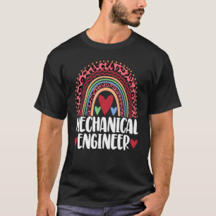 Camiseta Engenheiro mecânico Rainbow Men Leopard Rainbow