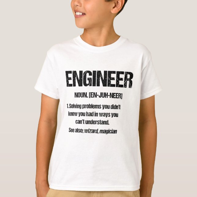 Camiseta ENGENHEIRO NOUN Engenharia Engraçada Aspas de Grad (Frente)