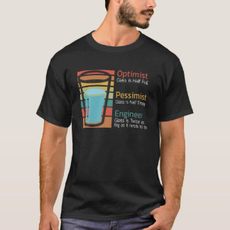 Camiseta Engenheiro Otimista-Pessimista De Meio Cheio De Vi