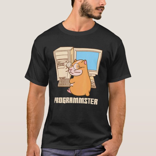 Camiseta Engenheiro Pun Programador de Hamster Programador (Frente)