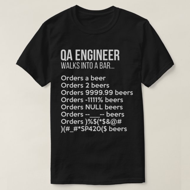 Camiseta Engenheiro Qa entra em uma depuração engraçada do  (Frente do Design)