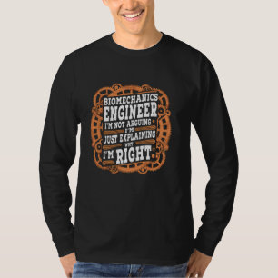 Camiseta Engenheiro Sarcástico de Biomecânica Engraçado