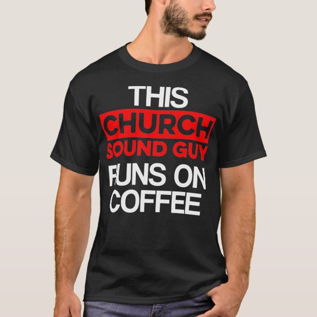Camiseta Engenheiro técnico de áudio de café com Cara de so (Frente)