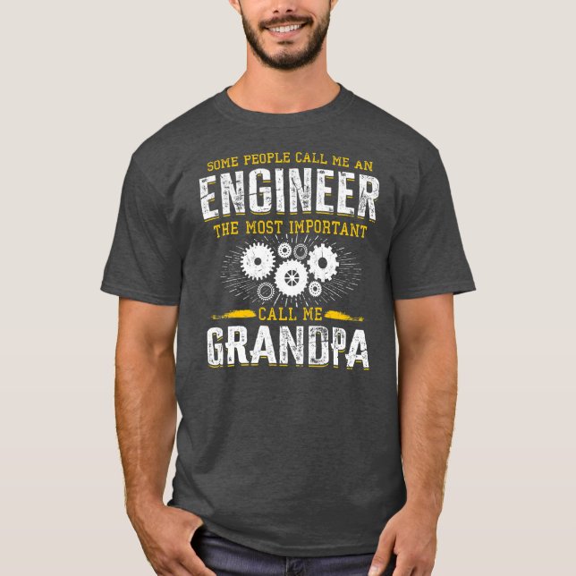 Camiseta Engenheiro Vovô do Pai de Engenharia Mens  (Frente)