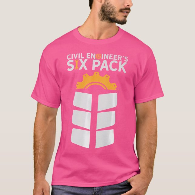 Camiseta Engenheiros Civis com Seis Pacotes. Engenheiro Eng (Frente)