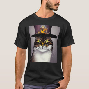 Camiseta Engenhosidade de Gato Mecânico Libera Gato de IA S