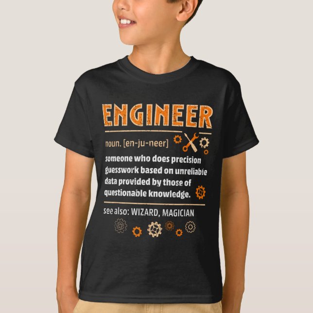 Camiseta Engineer Definition Funny Engineering Nerdy Scienc (Frente)