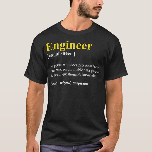 Camiseta Engineer Definition t-Shirt Gift Funny Computer Ne (Frente)