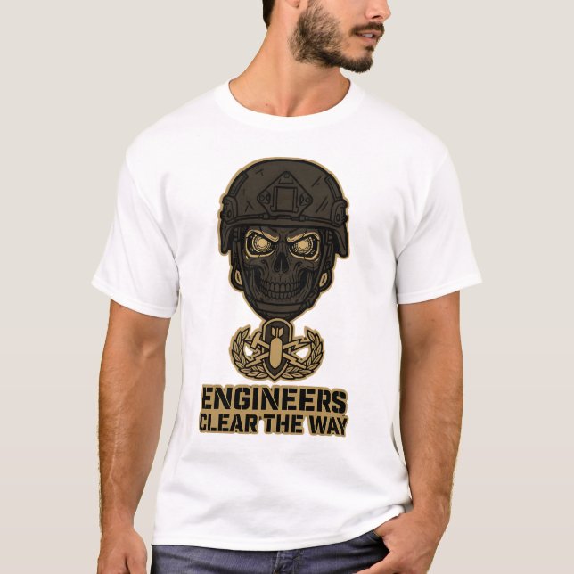 Camiseta Engineers Clear The Way Skull Helmet Tee (Frente)