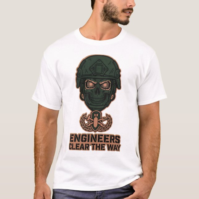 Camiseta Engineers Clear The Way Skull Helmet Tee (Frente)
