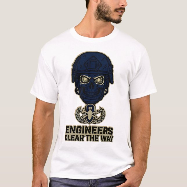 Camiseta Engineers Clear The Way Skull Helmet Tee (Frente)