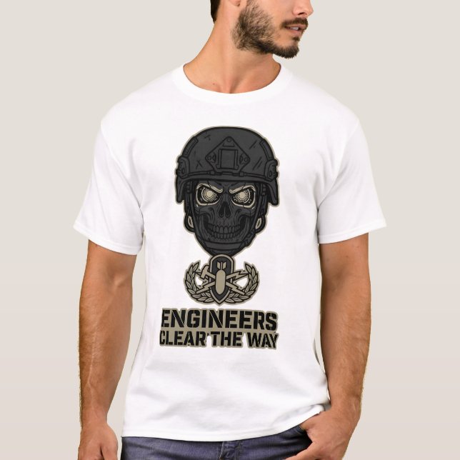 Camiseta Engineers Clear The Way Skull Helmet Tee (Frente)