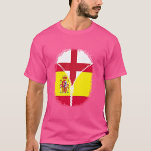 Camiseta England Espanha Flag English Zipper