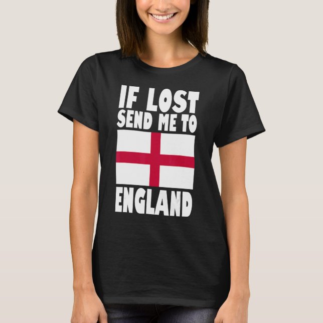 Camiseta England Flag Design Se perdido me mande para a Ing (Frente)