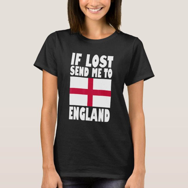 Camiseta England Flag Design Se perdido me mande para a Ing (Frente)