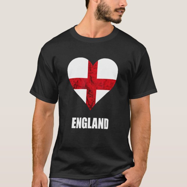 Camiseta England Heart English Roots England Flag Rua Georg (Frente)