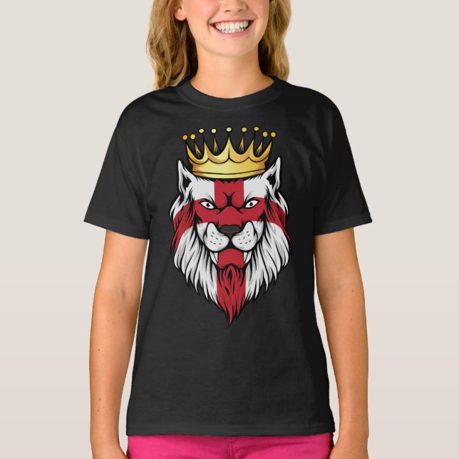 Camiseta England Lion King Flag (Frente)