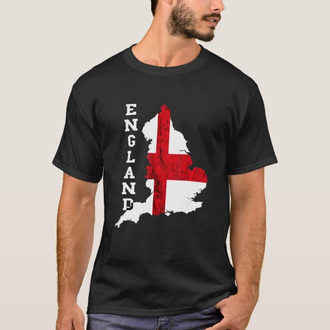 Camiseta England Map Rua George's Cross English Flag (Frente)