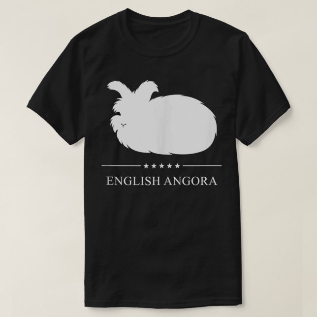 Camiseta English Angora Rabbit White Silhouette  (Frente do Design)