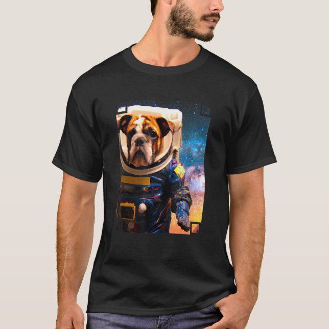 Camiseta English Bulldog Astronaut   Outer Space Bulldog 2 (Frente)