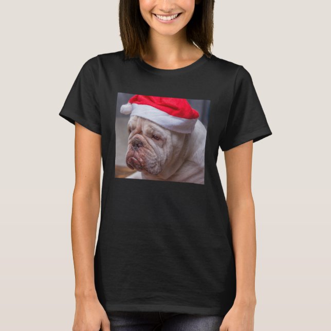 Camiseta English Bulldog Christmas Light Christmas Ugly Swe (Frente)