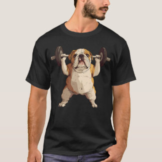 Camiseta English Bulldog Dog Powerlifting Weightlifting Gym