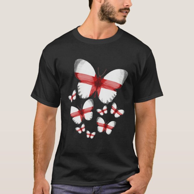 Camiseta English Flag Butterfly Idea For Women & Flag Of En (Frente)