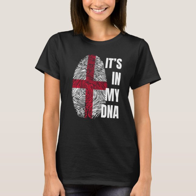 Camiseta English Flag Dna Fingerprint England Rua George Cr (Frente)